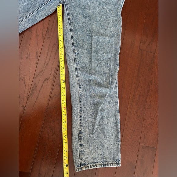 Pac Sun Woman's Blue Button Up Denim High Rise Jeans Straight Leg 26" X 25” - Picture 4 of 10